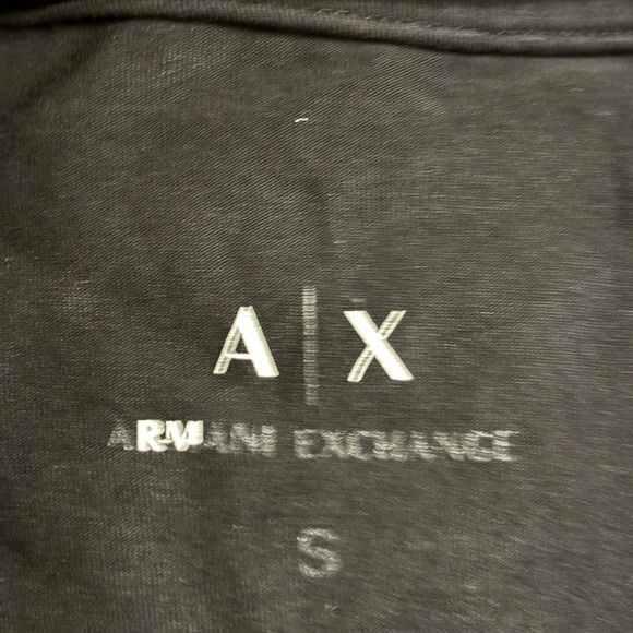 ARMANI EXCHANGE Sequin Logo Black Tee - Picture 8 of 9